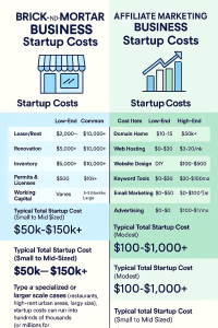 affiliate marketing for beginners costs and advantages